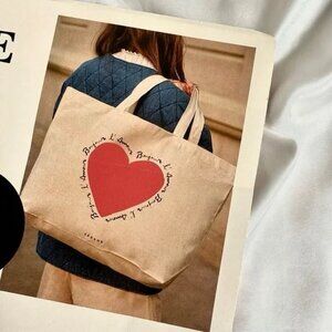 Sezane Mon Amour Canvas Tote Bag